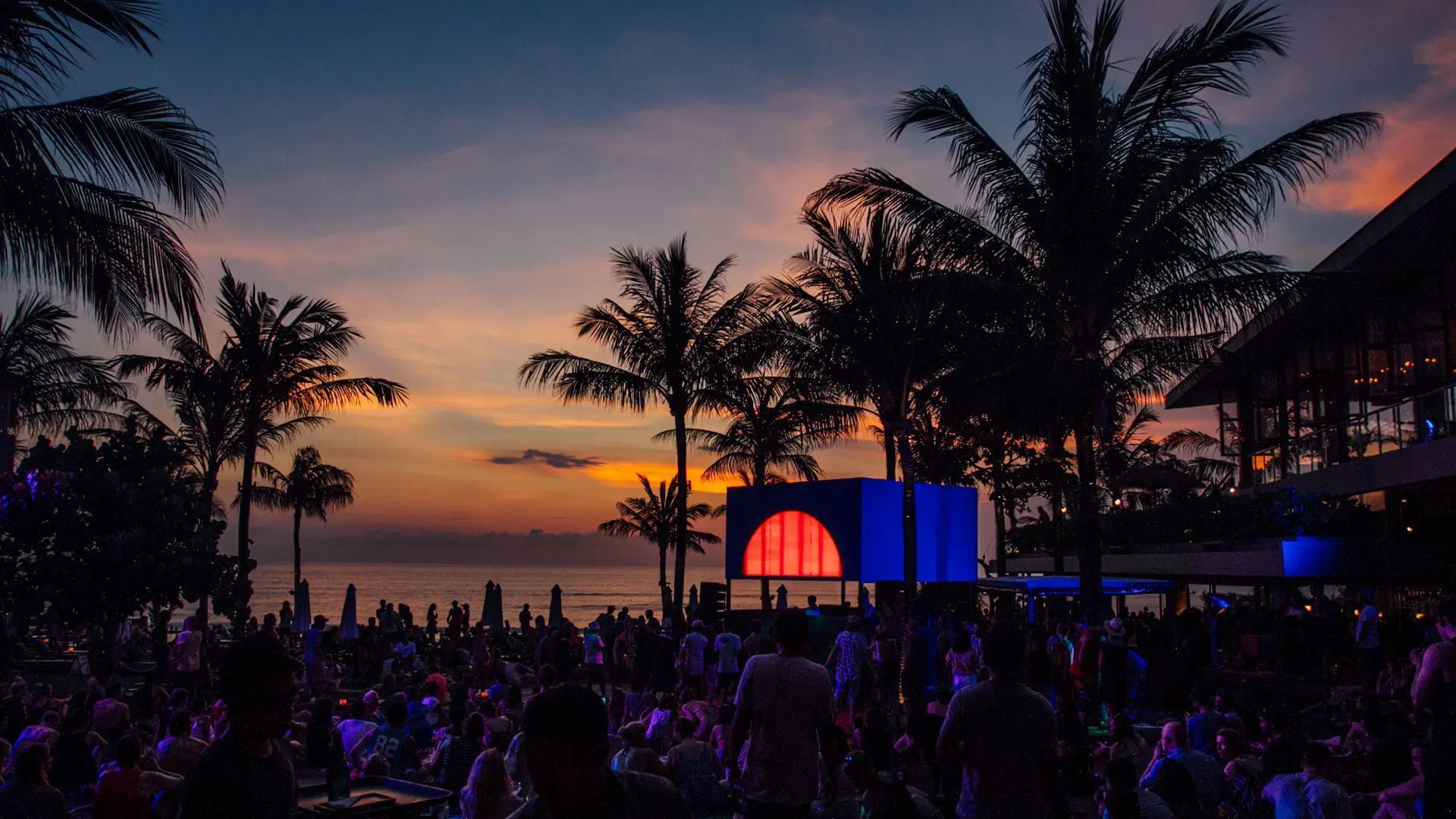 Sunset gathering at Potato Head Beach Club