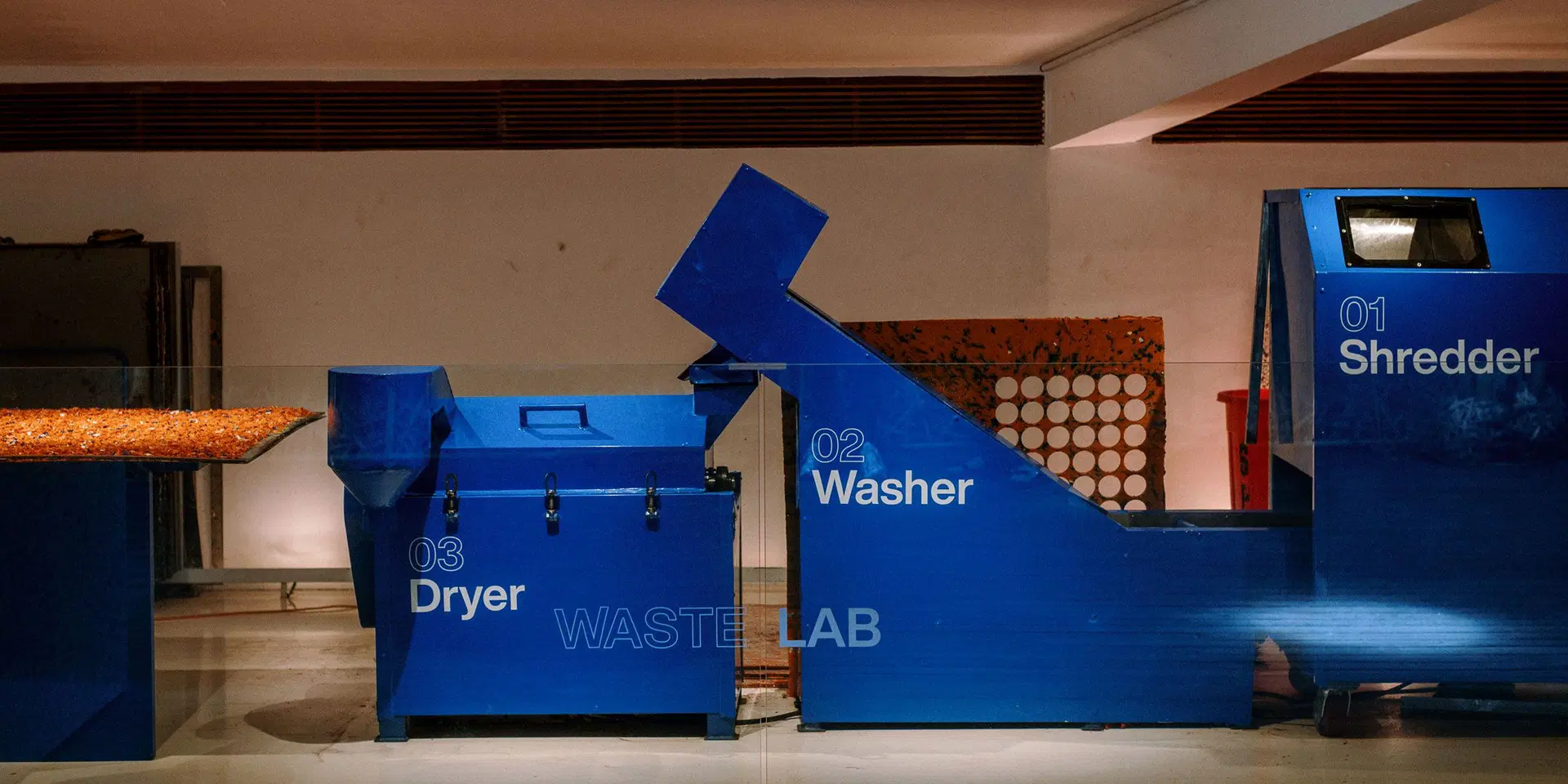 Recycling and material processing equipment at Potato Head’s Waste Lab